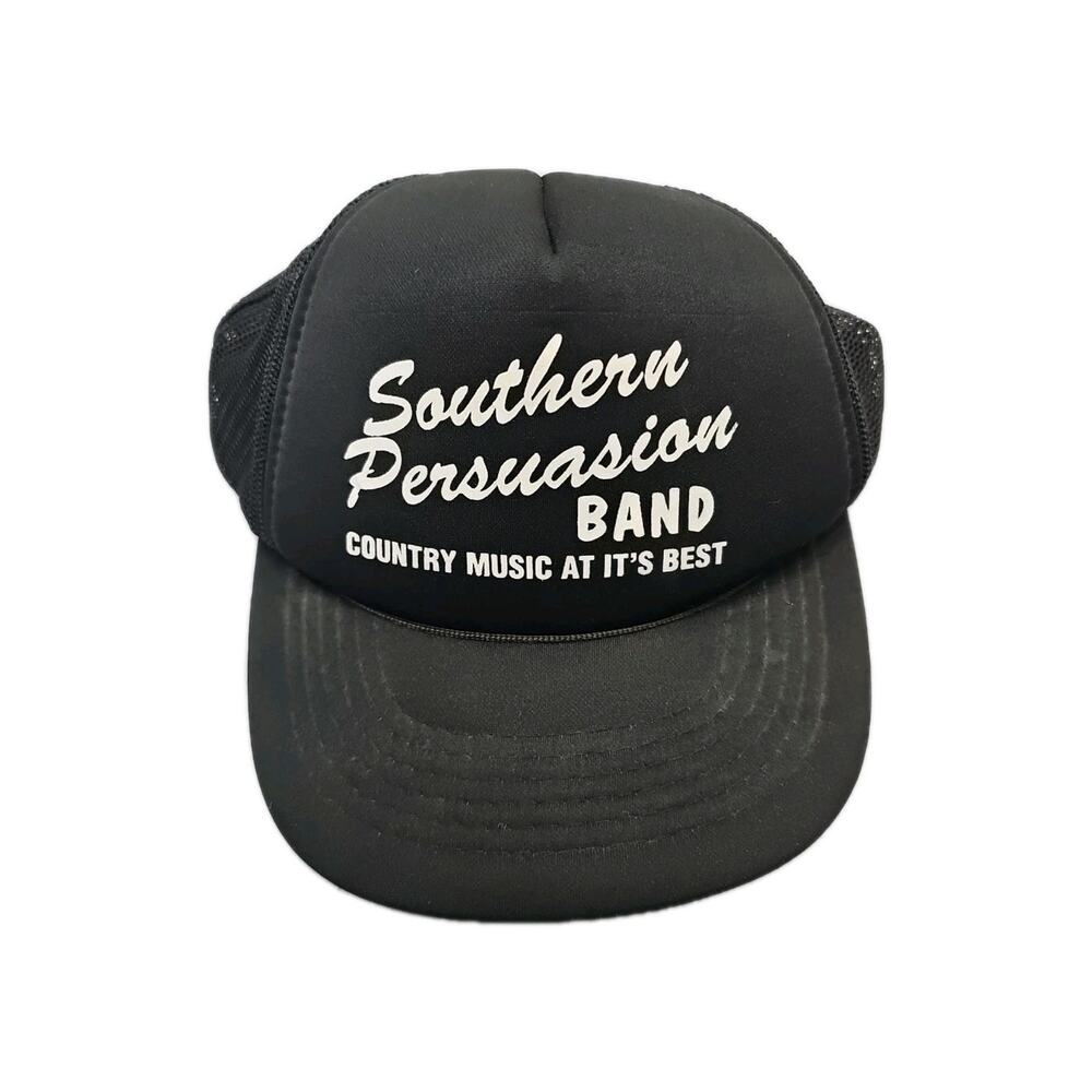 VINTAGE Y Southern Persuasion Band Country Music Cap Logo Mesh Foam Trucker Hat